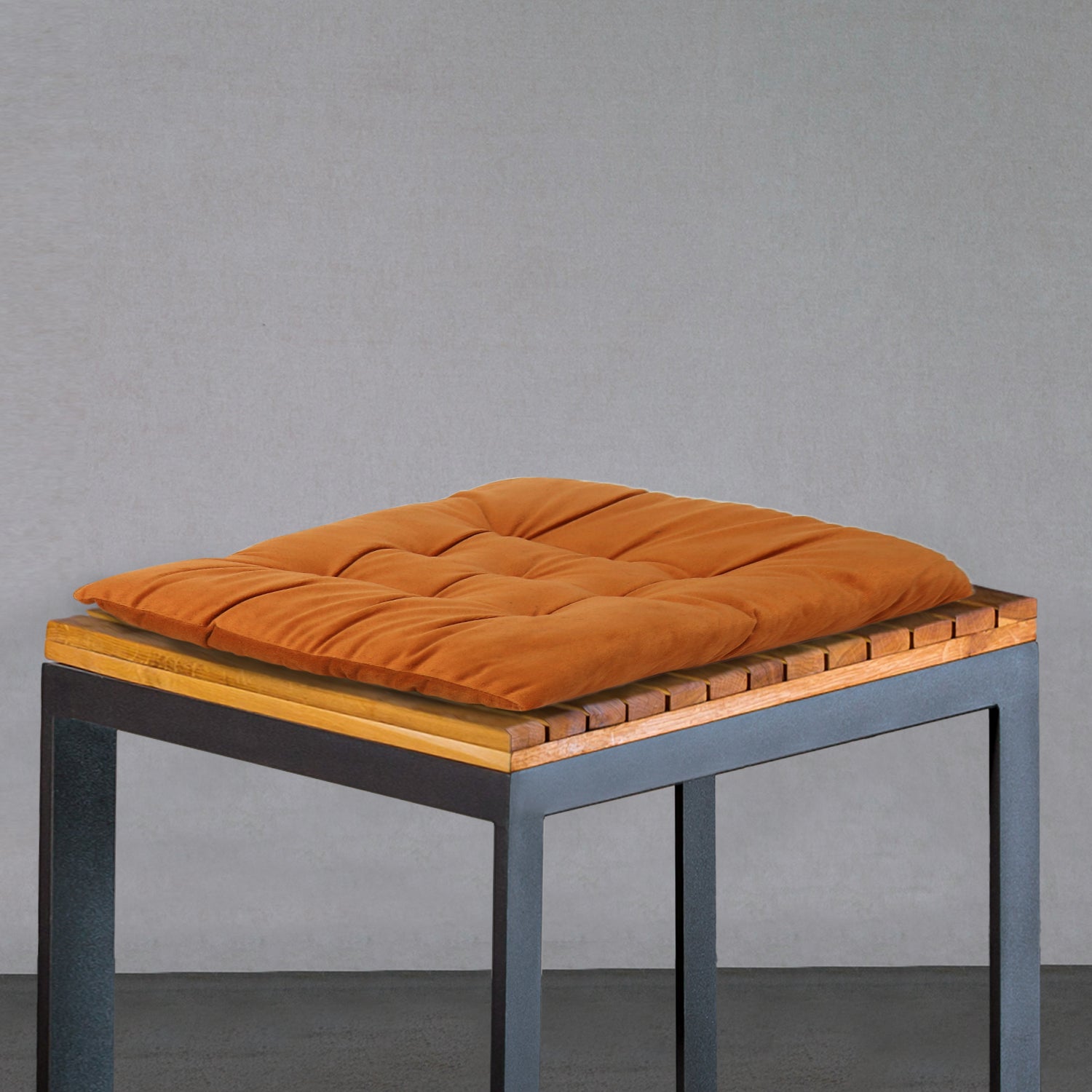 Velvet Slip Free Tufted  Chair Cushion Tan 40x40cm - Pack of 2 - Cotton Home