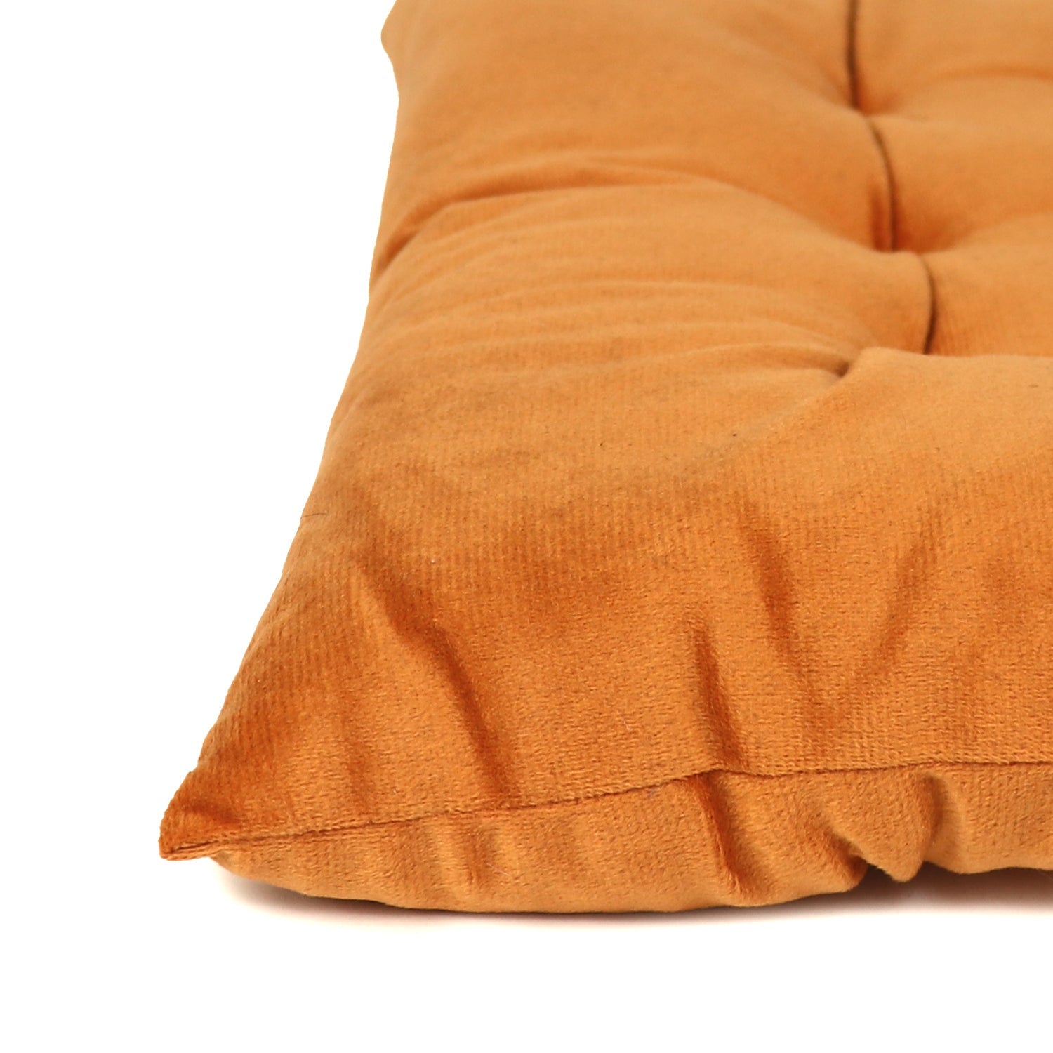 Velvet Slip Free Tufted  Chair Cushion Tan 40x40cm - Pack of 2 - Cotton Home