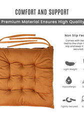 Velvet Slip Free Tufted  Chair Cushion Tan 40x40cm - Pack of 2 - Cotton Home
