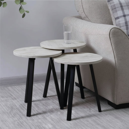 White coffee table set of 3