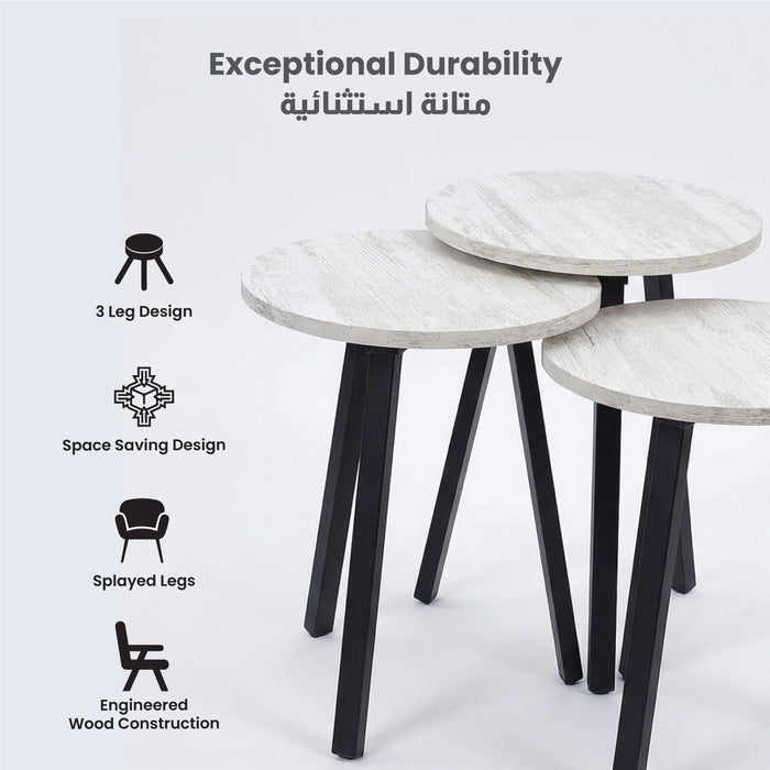 Tea table white (set of 3)