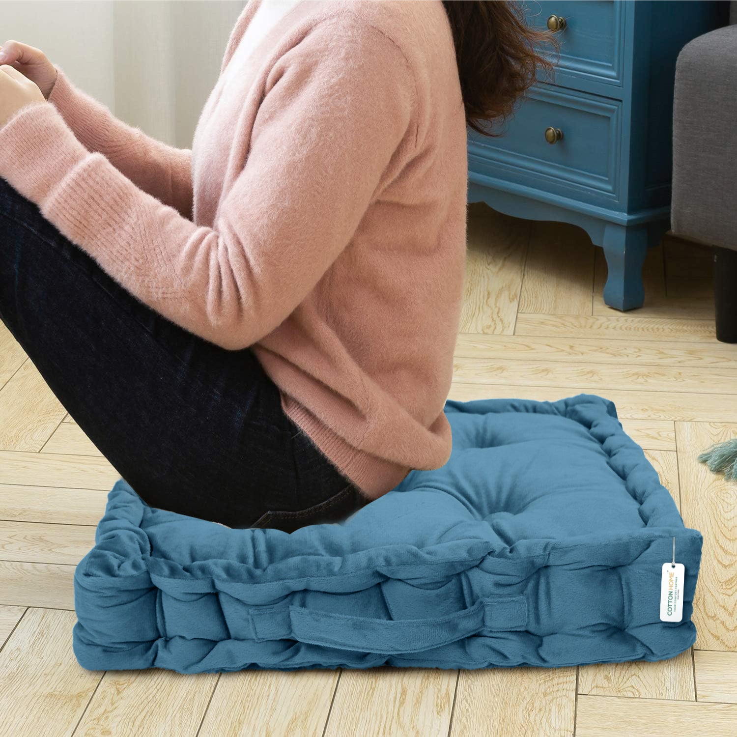 Serenity Velvet Multipurpose Seat Cushion 40x40cm  Pack of 2  Square Shape Seating - Cotton Home