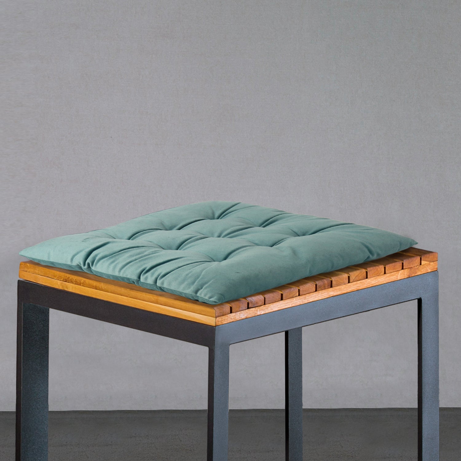 Velvet Slip Free Tufted  Chair Cushion Teal 40x40cm - Pack of 2 - Cotton Home