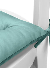 Velvet Slip Free Tufted  Chair Cushion Teal 40x40cm - Pack of 2 - Cotton Home