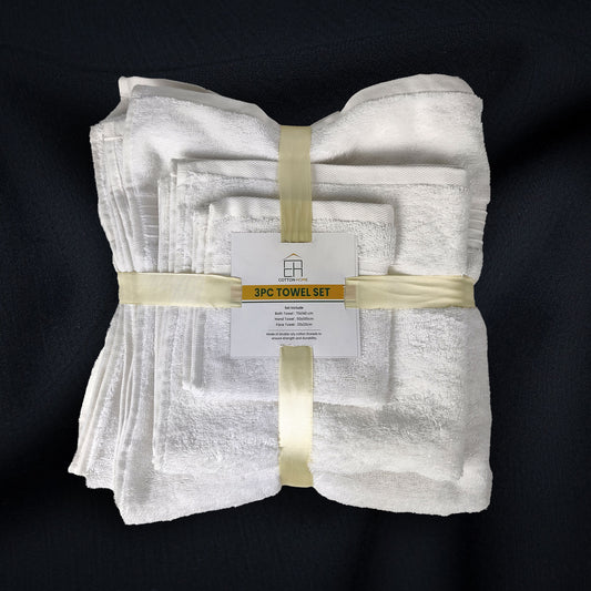 3pc Towel Combo Set - White - Cotton Home
