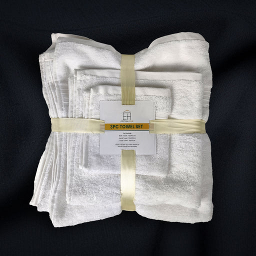 3pc Towel Combo Set - White - Cotton Home