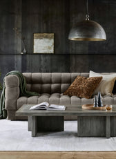 Sunny Velvet 3-Seater Tufted Sofa - 239cm Luxurious Comfort & Style - Cotton Home