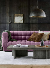 Sunny Velvet 3-Seater Tufted Sofa - 239cm Luxurious Comfort & Style - Cotton Home