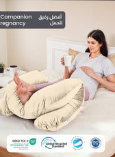 Serenity Velvet Pregnancy Pillow U-Shape Full Body Pillow  With Removable Cover - Cotton Home