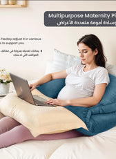 Serenity Velvet Pregnancy Pillow U-Shape Full Body Pillow  With Removable Cover Teal - Cotton Home