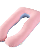 Four Seasons Dual Pregnancy Pillow U Shaped Full Body Maternity Pillow 80x130cm Pink and Blue - Cotton Home