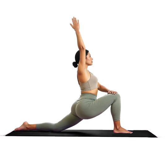 Yoga Mat with Strap – 10mm Thick for Ultimate Comfort Non-Slip Black