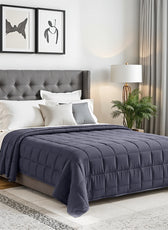 Premium Cotton Weighted Blanket with Glass Beed 6.8kg 150cm x 200cm Grey