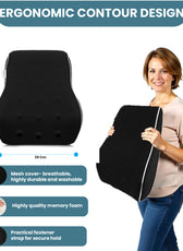 Spine Support Memory Foam Lumbar Pillow for Posture Correction – 46x39x15cm