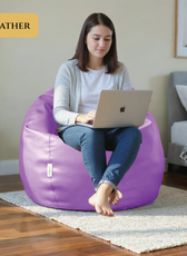 Adult Bean Bag Chair Premium PU Leather  62x105cm - Purple
