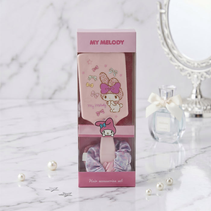 My Melody Hair Accessories Set Pack of 3 hair Brush and scrunchies set