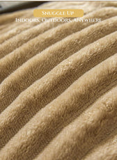 Plush Stripe Blanket Queen Size 220x240 Brown - Cotton Home