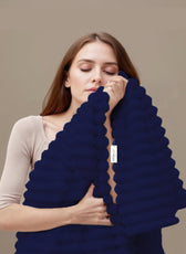 Plush Stripe Blanket Queen Size 220x240 Royal Blue - Cotton Home