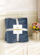 Tranquil Plaid Blanket Single Size 150x220 Dark Grey - Cotton Home