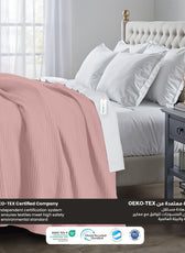 Waffle Weave Blanket 100% Cotton Geometric Throw Blanket 150x220 Pink