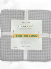 Waffle Weave Blanket 100% Cotton Geometric Throw Blanket 150x220 Silver