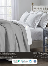 Waffle Weave Blanket 100% Cotton Geometric Throw Blanket 150x220 Silver