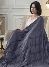 Premium Cotton Weighted Blanket with Glass Beed 6.8kg 150cm x 200cm Grey