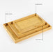 Bamboo Serving Tray Set of 3 Rectangular Wooden Trays with Handles - Cotton Home