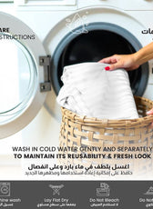 Stripe Fitted Sheet Set Super King 200x200+30cm with Pillowcases White