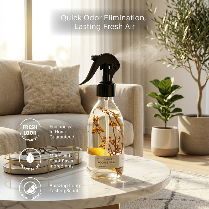 White Musk Home Fragrance – Dual-Use Air & Fabric Freshener (250ml)