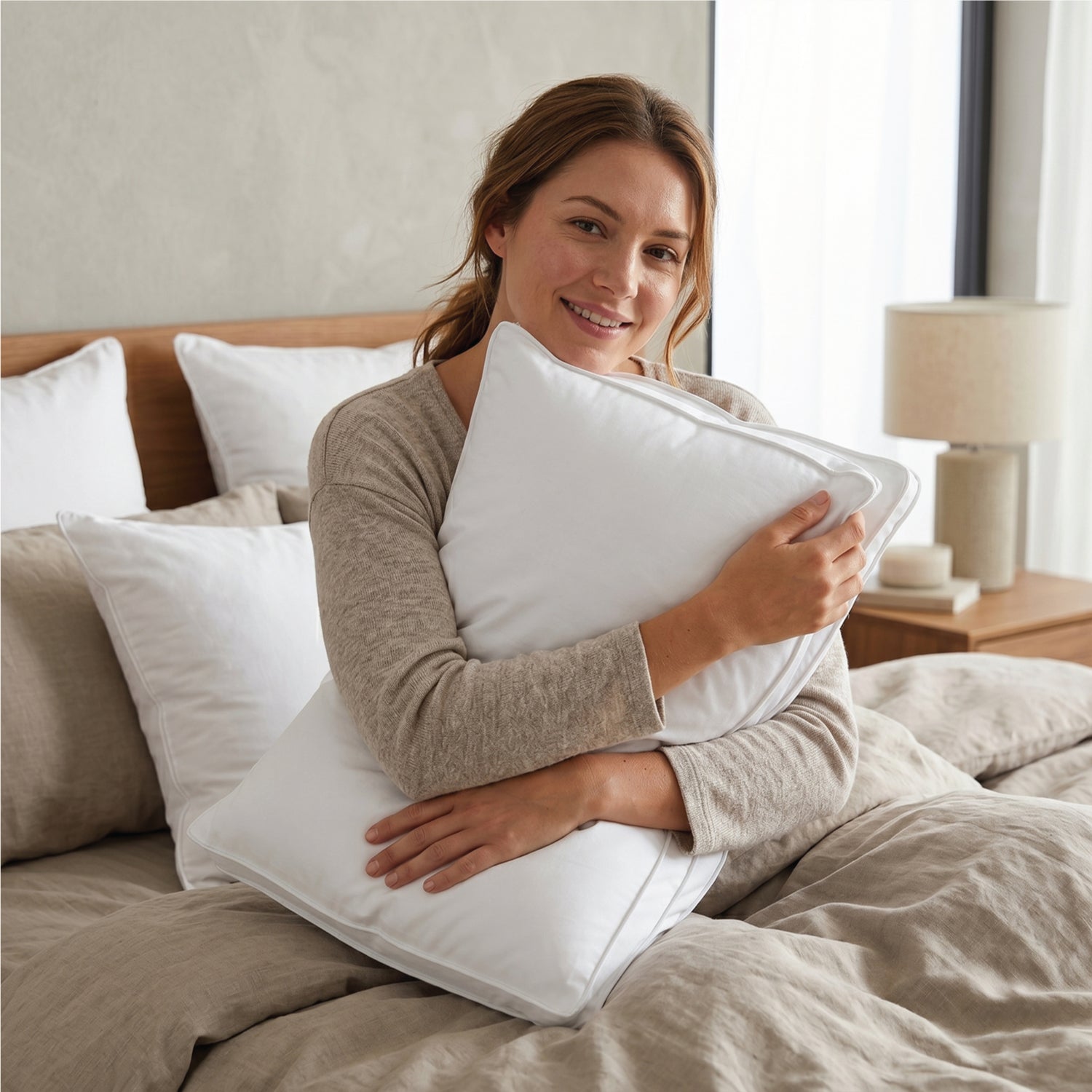 Woofie Premium Cotton Pillow–Ultra Soft Dual Layer Pillow 50×75+8 cm