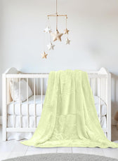 Ultra-Soft Embossed Baby Blanket – Lightweight, Cozy & Plush 140x110cm, Yellow
