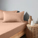 High Quality Beige Cotton Jersey Twin 3 Piece Fitted Sheet Set 160x200+30cm with Deep Pockets and 2 Pillow Case - Cotton Home