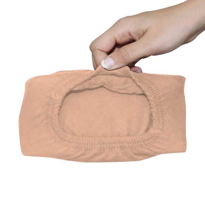 High Quality Beige Cotton Jersey Twin 3 Piece Fitted Sheet Set 160x200+30cm with Deep Pockets and 2 Pillow Case - Cotton Home