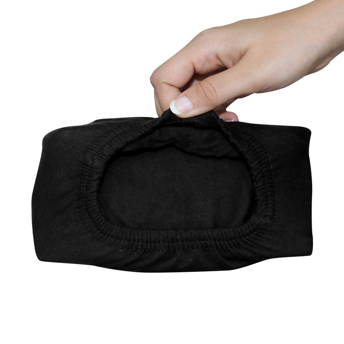 High Quality Black Cotton Jersey Double 3 Piece Fitted Sheet Set 120x200+30cm with Deep Pockets and 2 Pillow Case - Cotton Home