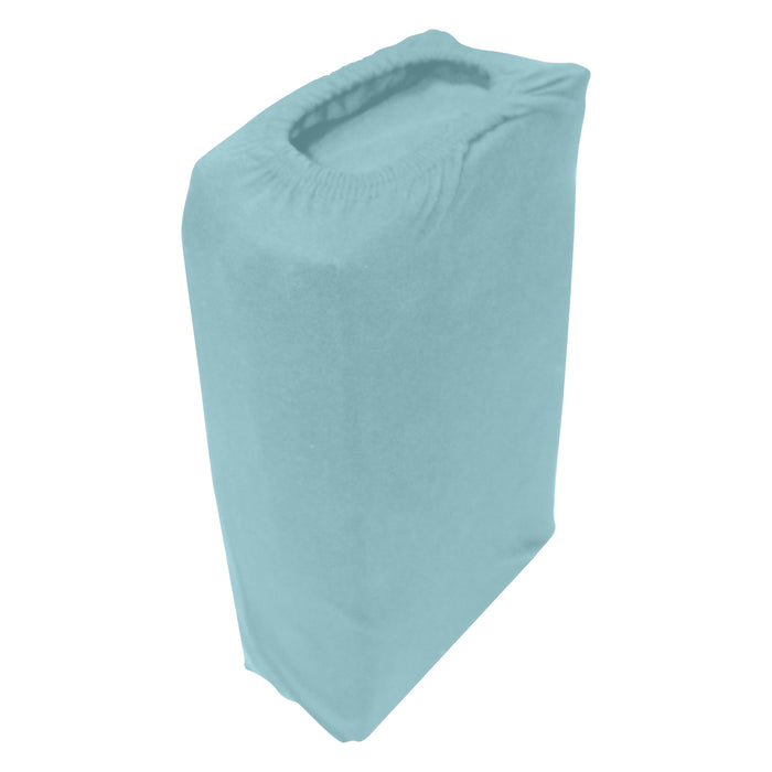 High Quality Blue Cotton Jersey King 3 Piece Fitted Sheet Set 200x200+30cm with Deep Pockets and 2 Pillow Case - Cotton Home