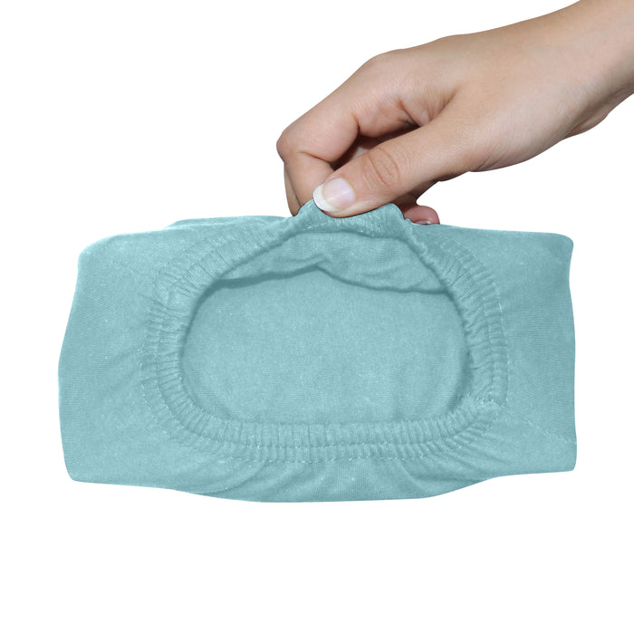 High Quality Blue Cotton Jersey Twin 3 Piece Fitted Sheet Set 160x200+30cm with Deep Pockets and 2 Pillow Case - Cotton Home