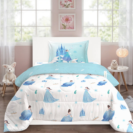 Premium Cotton 3PC Bedding Set Kids Comforter Set 135x220cm Snow Princess