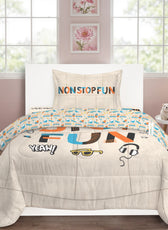 Premium Cotton 3PC Bedding Set Kids Comforter Set 135x220cm Non Stop Fun