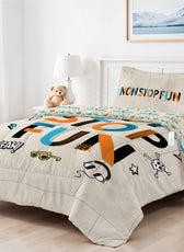 Premium Cotton 3PC Bedding Set Kids Comforter Set 135x220cm Non Stop Fun