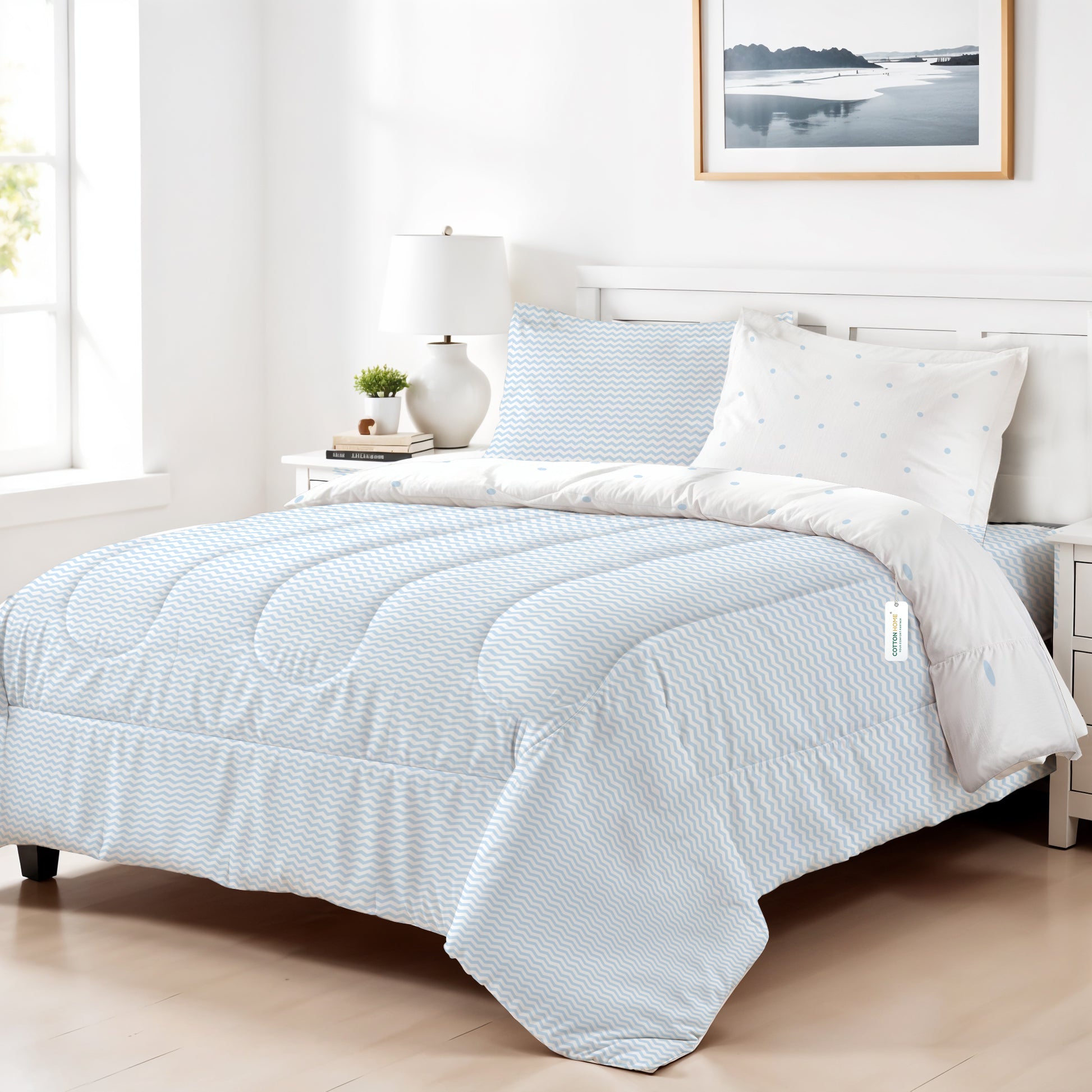 Premium Cotton 4PC Bedding Set Kids Comforter Set 160x220cm Sea Breeze