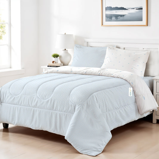 Premium Cotton 4PC Bedding Set Kids Comforter Set 160x220cm Sea Breeze