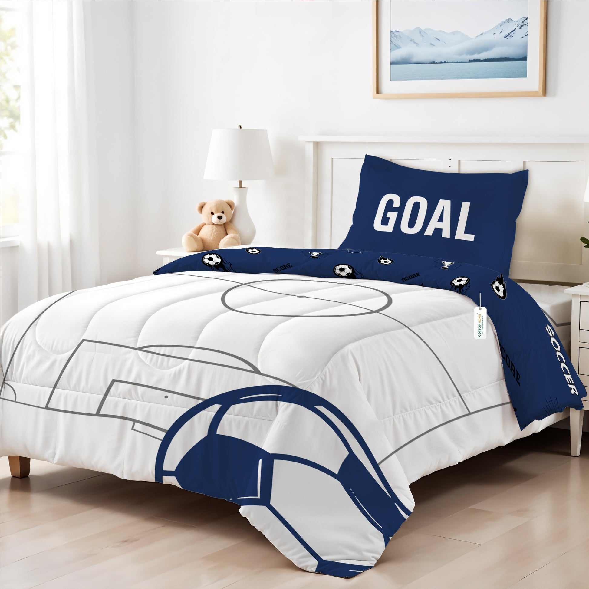 Premium Cotton 3PC Bedding Set Kids Comforter Set 135x220cm Goal