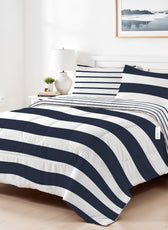 Premium Cotton 4PC Bedding Set Kids Comforter Set 160x220cm Sailor Stripes