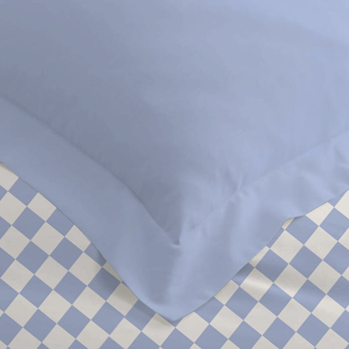 Premium Cotton 4PC Bedding Set Kids Comforter Set 160x220cm Blue Blocks