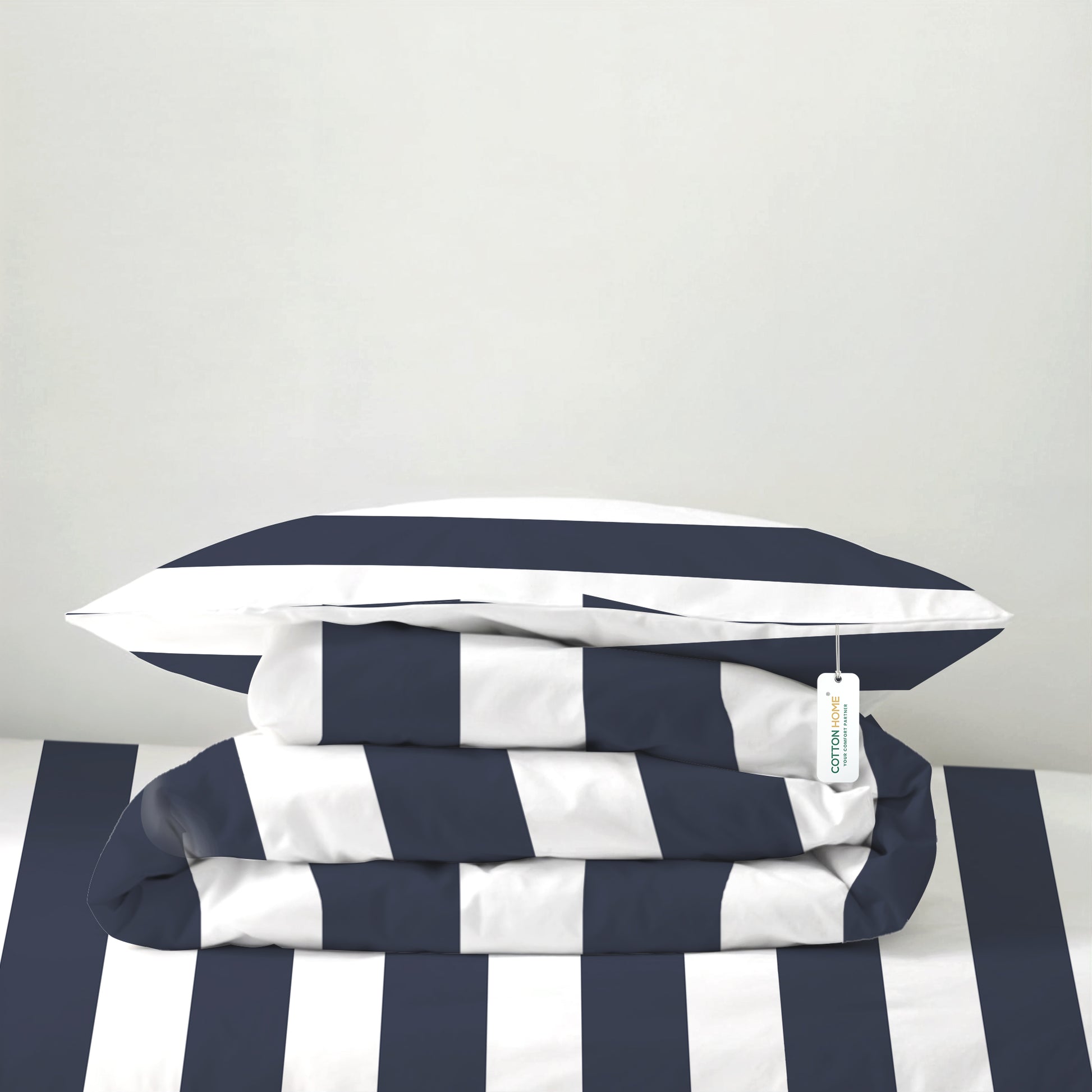 Premium Cotton 4PC Bedding Set Kids Comforter Set 160x220cm Sailor Stripes
