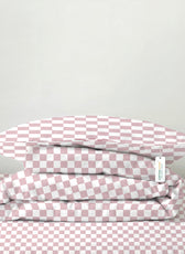 Premium Cotton 4PC Bedding Set Kids Comforter Set 160x220cm Blush Blocks