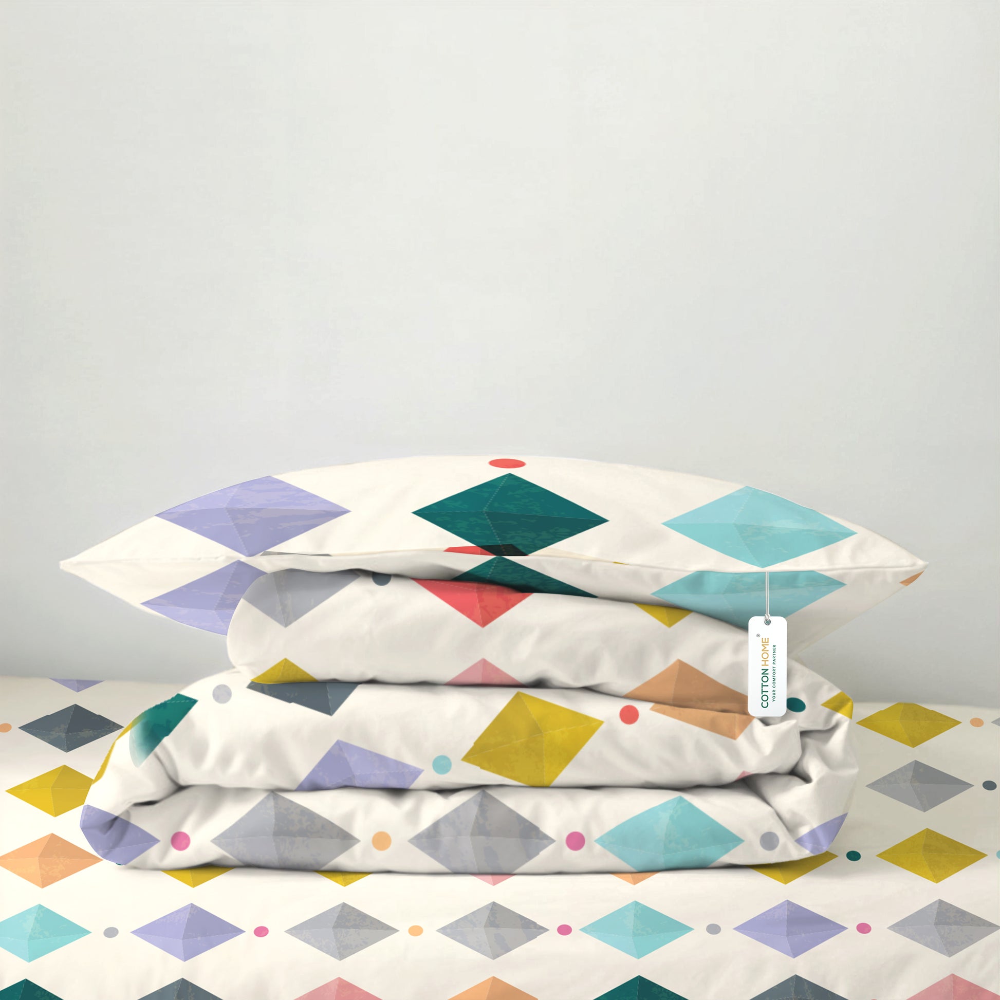 Premium Cotton 3PC Bedding Set Kids Comforter Set 135x220cm Little Gems