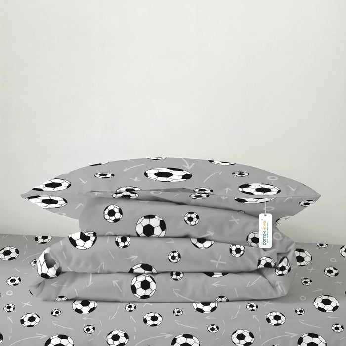 Premium Cotton 4PC Bedding Set Kids Comforter Set 160x220cm Soccer