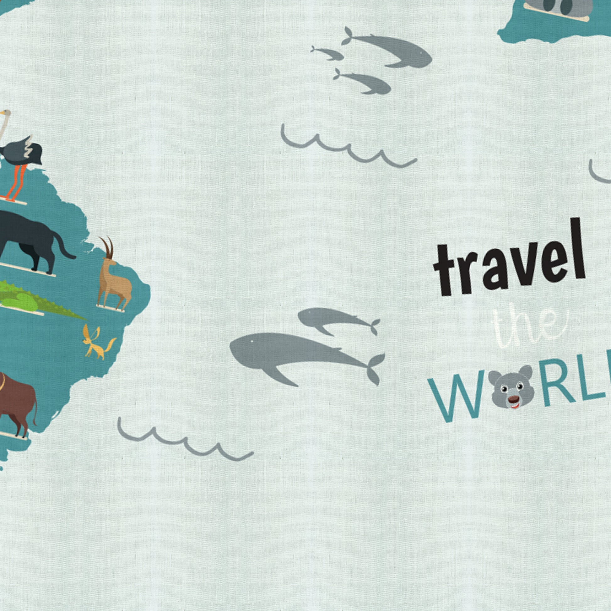 Premium Premium Cotton 3PC Bedding Set Kids Comforter Set 135x220cm Adventure Atlas